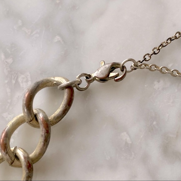 CHUNKY BRUSHED GOLD TONE CHAIN NECKLACE - Picture 3 of 3